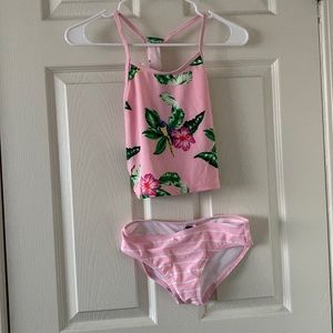 New with tags Old Navy Girls 2 piece bathing suit pink size large 10/12
